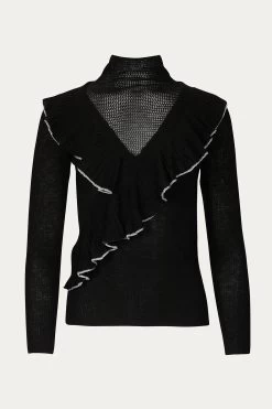 CALISTA LAYERED-EFFECT RUFFLED TURTLENECK TOP