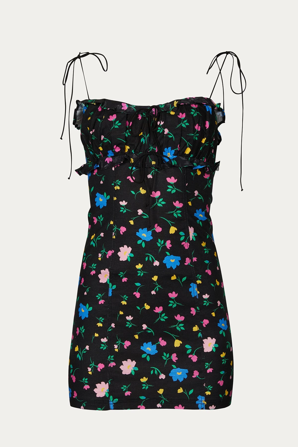 ROBIN RUCHED FLORAL-PRINT MINI DRESS 1 ROBIN RUCHED FLORAL-PRINT MINI DRESS