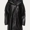 HOODED LAMBSKIN LEATHER COAT