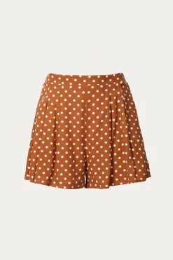 POLKA DOT HIGH-RISE PLEATED SHORTS
