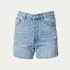 CUTOFF HIGH-RISE DENIM SHORTS