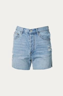 CUTOFF HIGH-RISE DENIM SHORTS