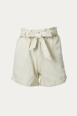 HIGH-RISE PEPLUM COTTON-TWILL SHORTS