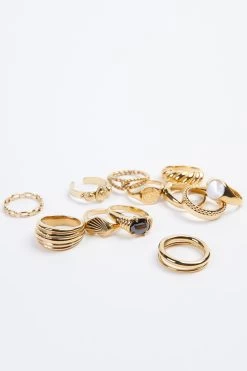 RETRO GOLD RING SET