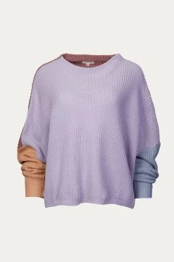 SLOUCHY COLORBLOCK RIBBED-KNIT SWEATER