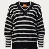 NATALIA STRIPED V-NECK JUMPER