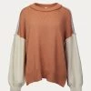 SLOUCHY COLORBLOCK KNIT SWEATER