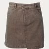 CRISS-CROSS ASYMMETRICAL CORDUROY SKIRT