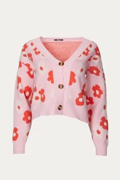 RETRO KNIT FLORAL CARDIGAN