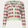 CROPPED RETRO STRAWBERRY CARDIGAN