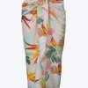 FLORAL-PRINT GATHERED SARONG SKIRT