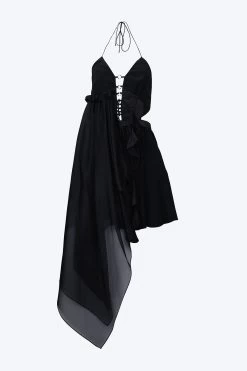 NOT TO BE REPRODUCED CUTOUT OPEN-BACK ASYMMETRIC MINI DRESS