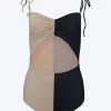 MARINA CUTOUT TWO-TONE ONE PIECE SWIMSUIT