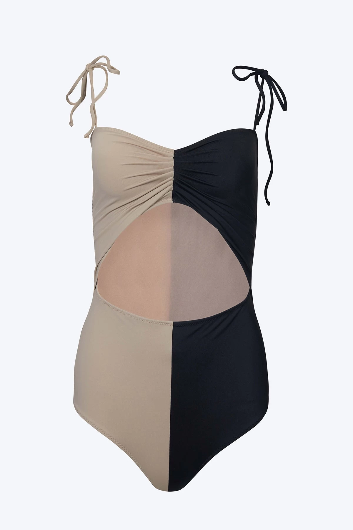 MARINA CUTOUT TWO-TONE ONE PIECE SWIMSUIT 1 MARINA CUTOUT TWO-TONE ONE PIECE SWIMSUIT