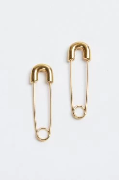 ELIANA GOLD-PLATED SAFETY PIN EARRINGS