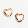 BROOKE GOLD-PLATED HEART HOOP EARRINGS