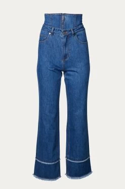 ASHLYN DOUBLE-WAISTED LAYERED HIGH-RISE JEANS