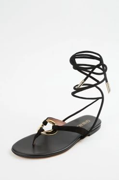 Gia Borghini LEVANTE FLAT SUEDE SANDALS