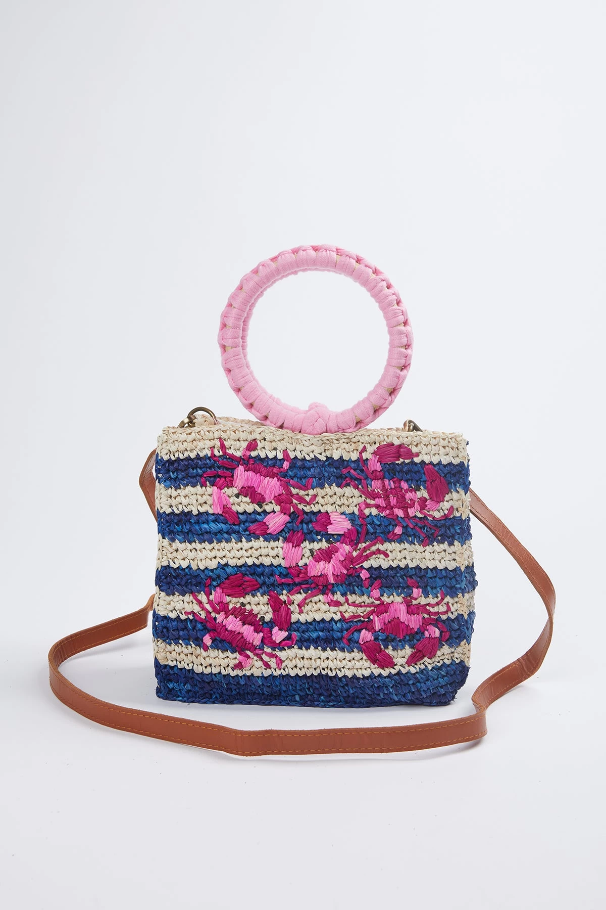 SHELLY EMBROIDERED RAFFIA CROSS-BODY WRISTLET BAG 1 SHELLY EMBROIDERED RAFFIA CROSS-BODY WRISTLET BAG