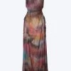 TIE-DYED CUTOUT SILK MAXI DRESS