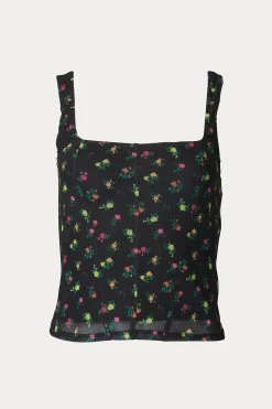 CORT FLORAL-PRINT MESH CORSET TOP