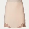 MEMPHIS LACE-TRIMMED SILK-SATIN MINI SLIP SKIRT