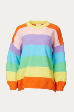 RAINBOW STRIPED CREWNECK SWEATER