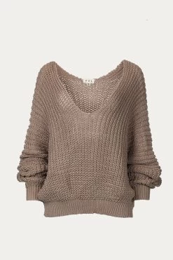 SLOUCHY LOW-BACK KNIT SWEATER