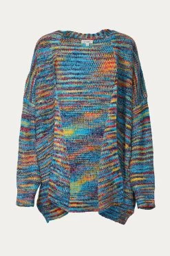 RAINBOW OPEN-FRONT KNIT CARDIGAN