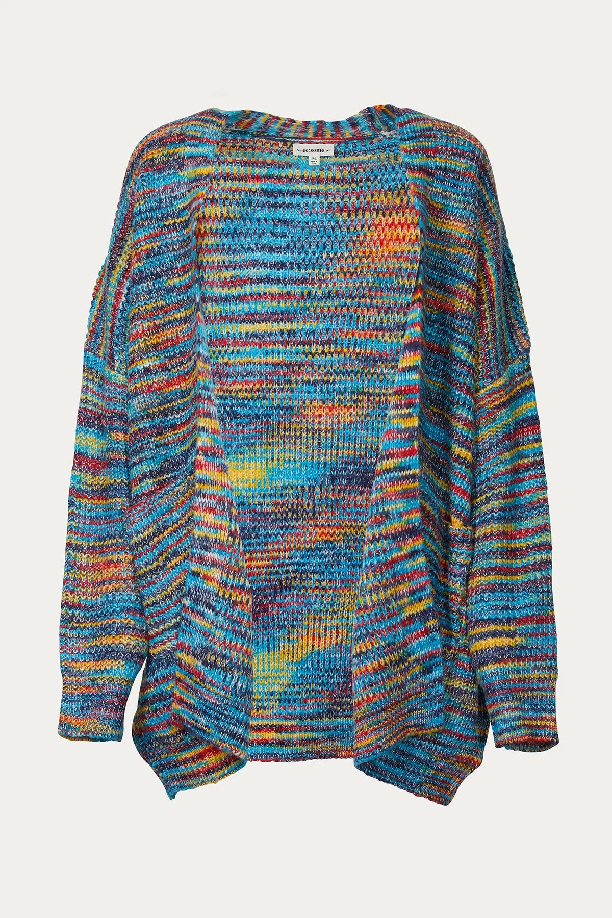 RAINBOW OPEN-FRONT KNIT CARDIGAN 1 RAINBOW OPEN-FRONT KNIT CARDIGAN