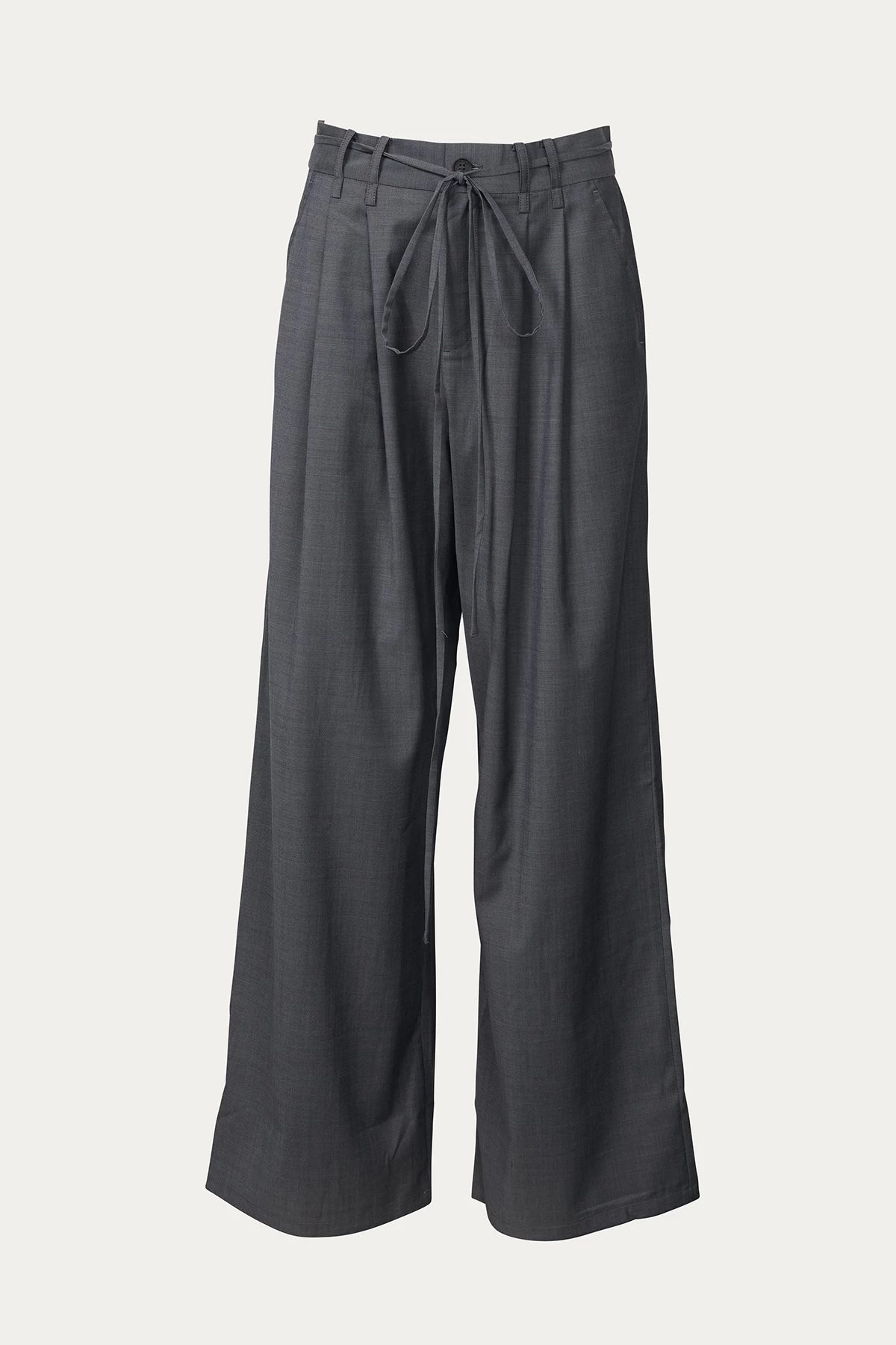 WIDE-LEG BELTED WOOL-BLEND TROUSERS 1 WIDE-LEG BELTED WOOL-BLEND TROUSERS