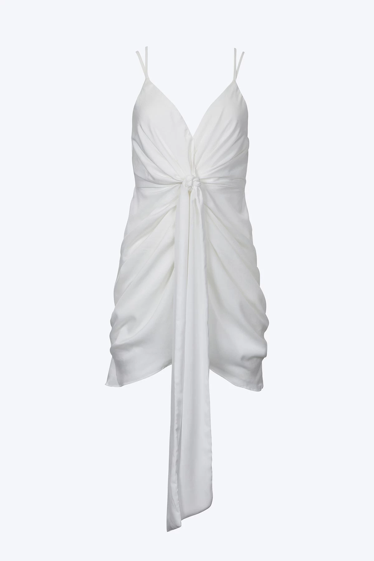 GATHERED SATIN MINI DRESS 1 GATHERED SATIN MINI DRESS