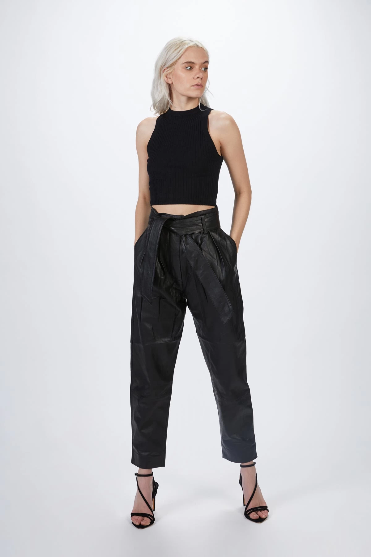 PLEATED LEATHER PANT 2 PLEATED LEATHER PANT - Image 2