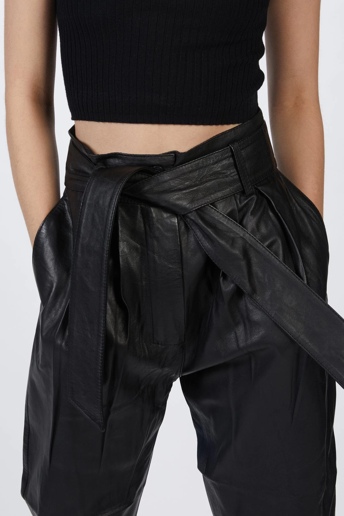 PLEATED LEATHER PANT 4 PLEATED LEATHER PANT - Image 4