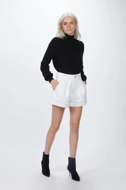 THE KOOPLES LEATHER WHITE SHORTS -Varley Store TheSilenceCoMarissaDec2020202758