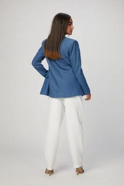 DOWNTOWN INDIGO BLAZER -Varley Store TheSilenceCoModelEcommOct1920201578