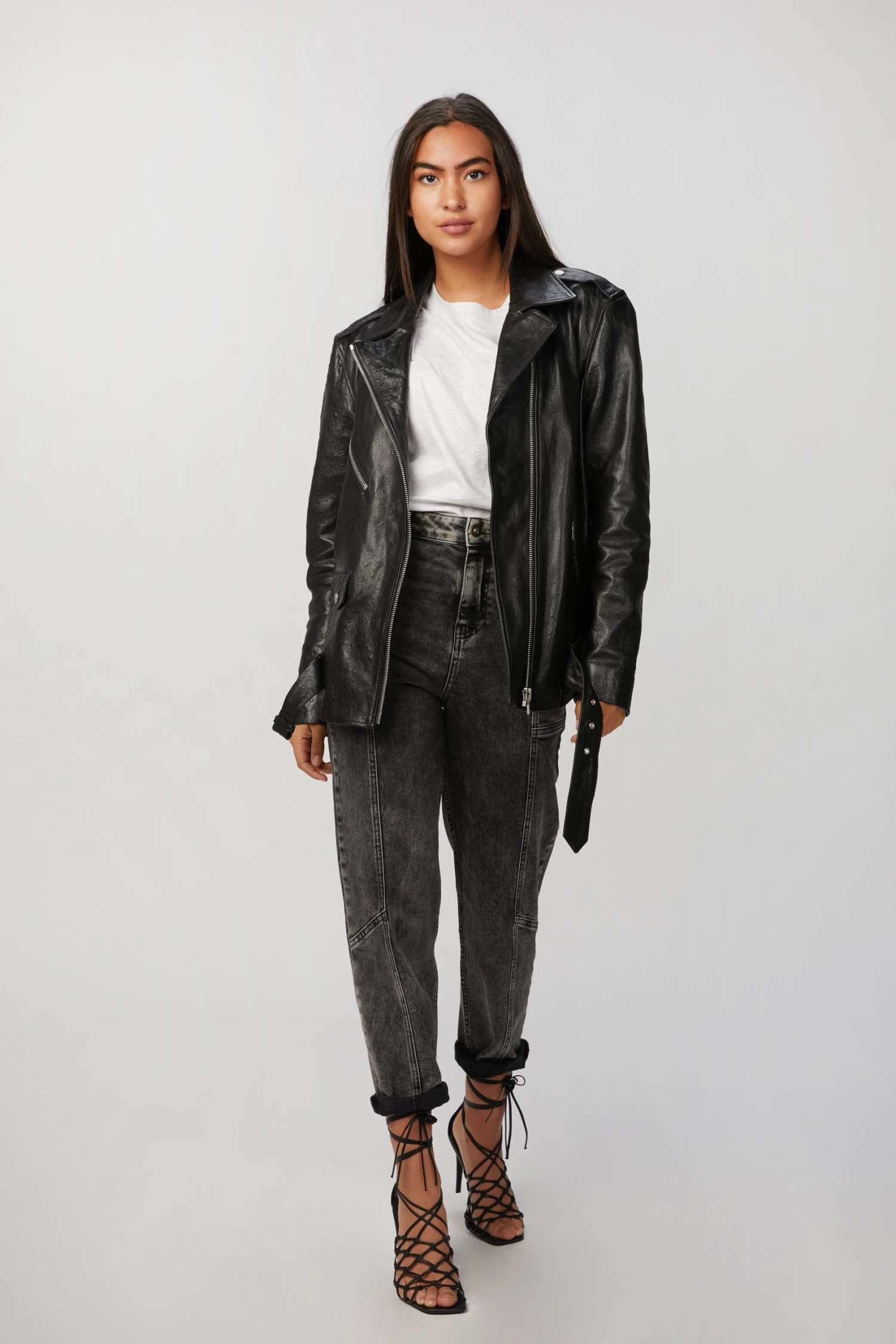 OVERSIZED LEATHER BIKER JACKET 2 OVERSIZED LEATHER BIKER JACKET - Image 2