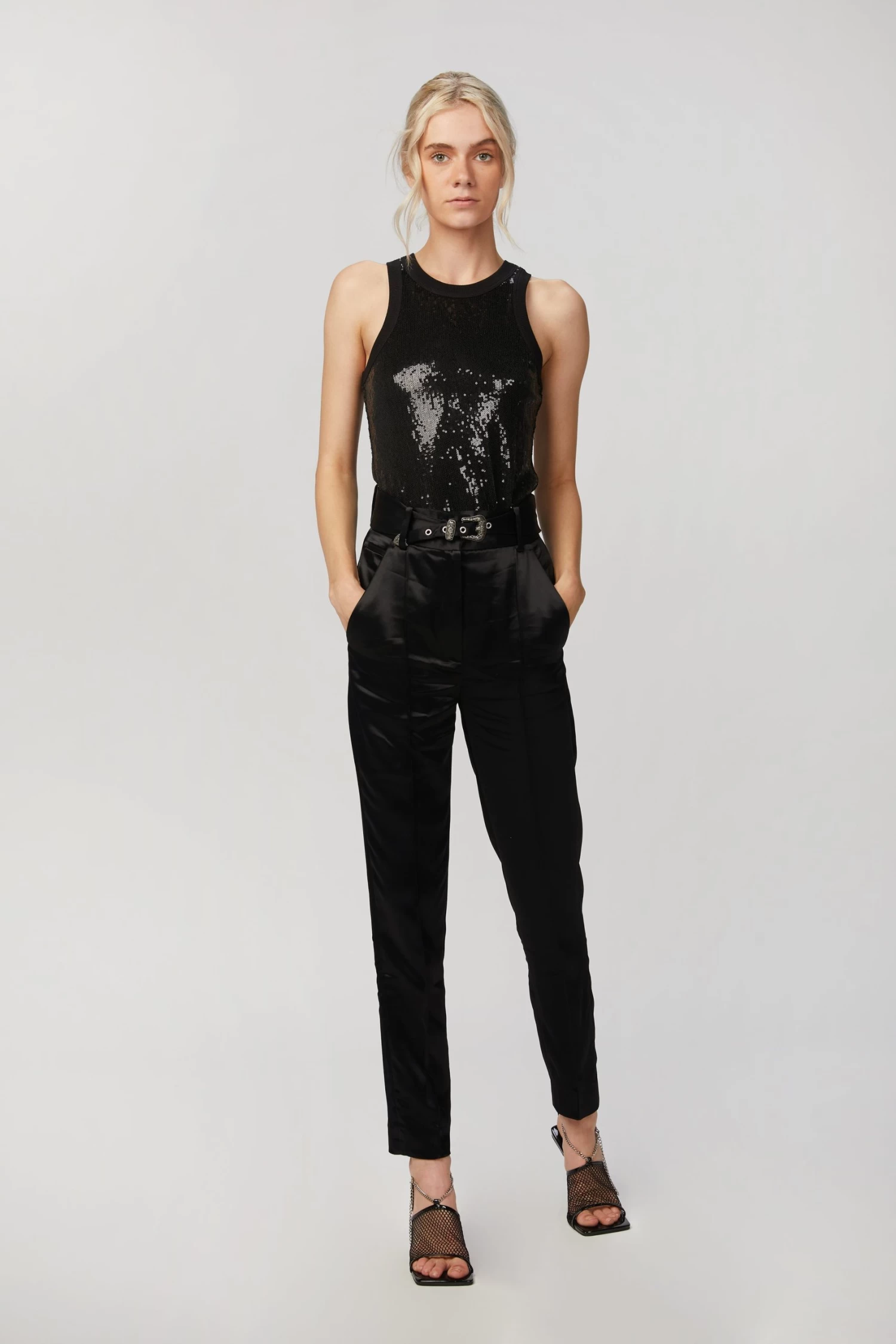 THE KOOPLES FITTED SATIN PANTS 2 THE KOOPLES FITTED SATIN PANTS - Image 2