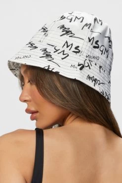 MSGM LOGO-PRINT BUCKET HAT -Varley Store TheSilenceCoOnModelApril1202113291