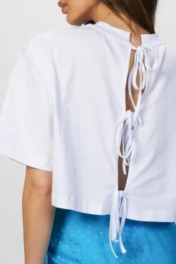 MSGM OPEN-BACK CROPPED T-SHIRT -Varley Store TheSilenceCoOnModelApril1202113508