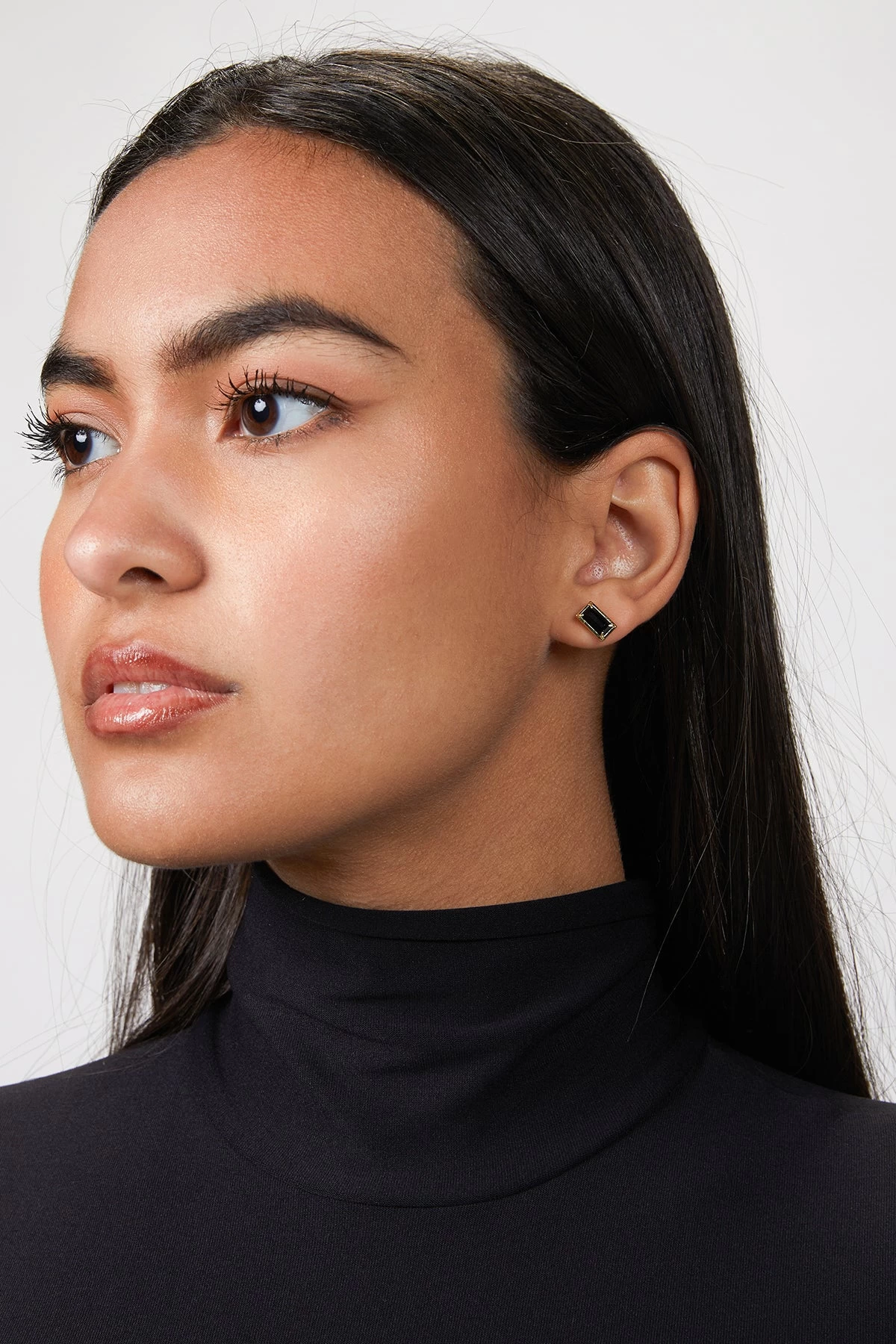 DIANA GEMSTONE STUDS BLACK ONYX 2 DIANA GEMSTONE STUDS BLACK ONYX - Image 2