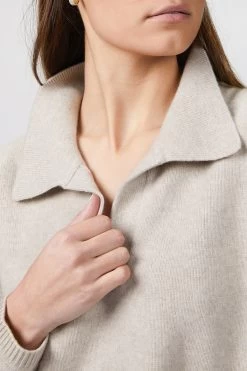 CROPPED V NECK POLO SWEATER -Varley Store TheSilenceCoOnModelJan2620210227