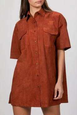 SUEDE SHIRT DRESS -Varley Store TheSilenceCoOnModelMarch28202112104
