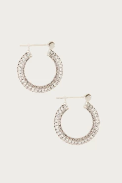 Luv AJ PAVE BABY SKINNY AMALFI HOOPS