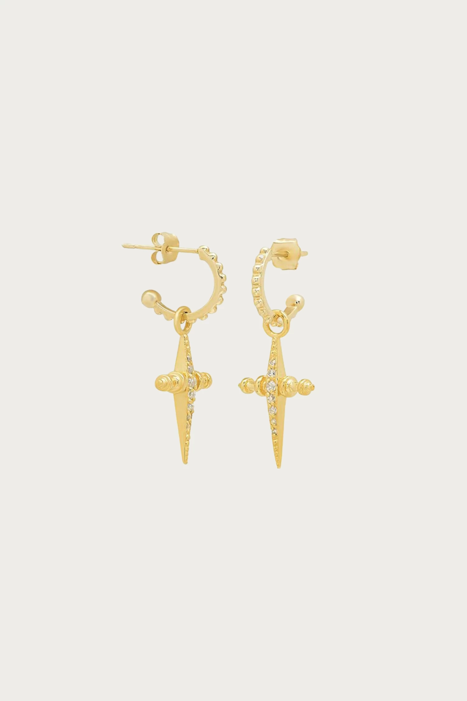 Luv AJ PAVE MINI CROSS HOOPS 1 Luv AJ PAVE MINI CROSS HOOPS