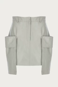 MINI CARGO LEATHER SKIRT