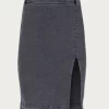 STRETCH DENIM SLIT SKIRT