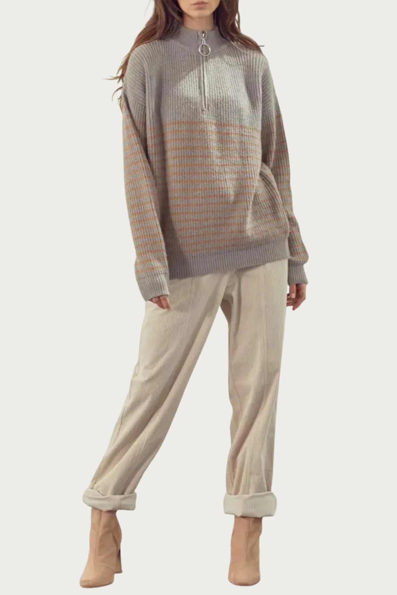 RIBBED HALF-ZIP SWEATER 2 RIBBED HALF-ZIP SWEATER - Image 2