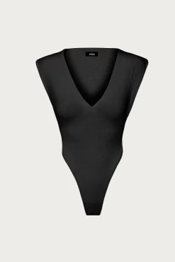 AMI RIBBED STRETCH-JERSEY BODYSUIT
