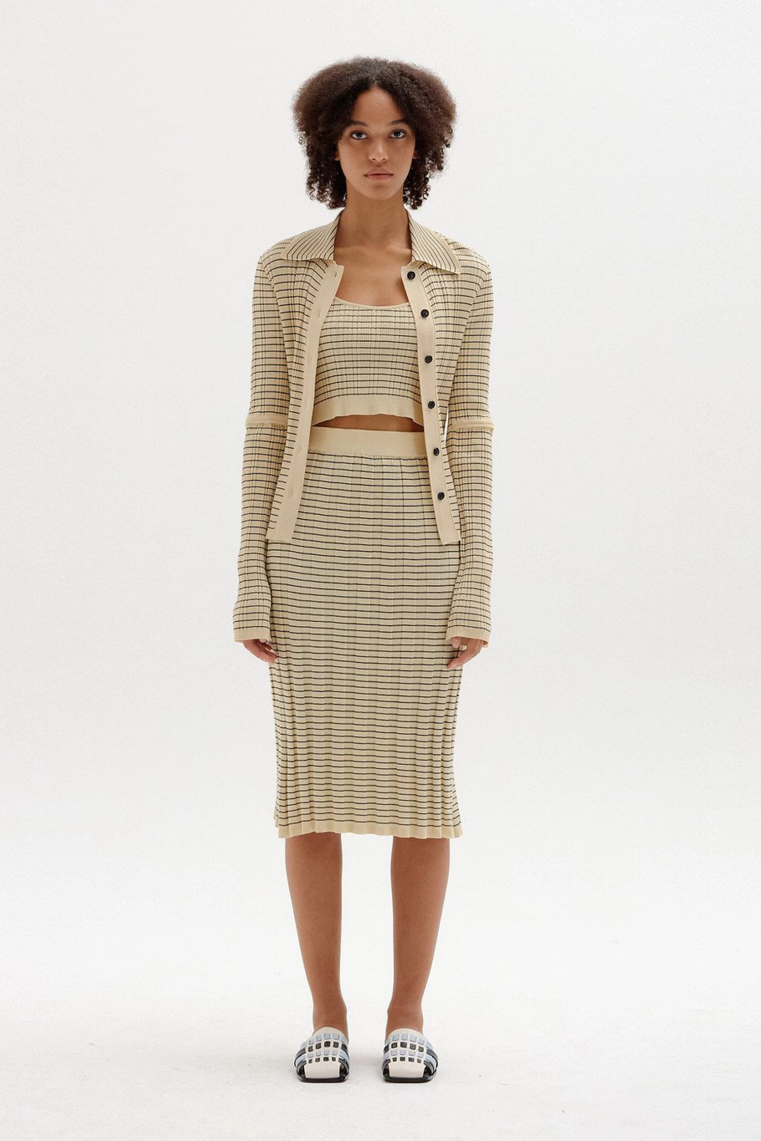 SINKY RIBBED KNIT CARDIGAN 2 SINKY RIBBED KNIT CARDIGAN - Image 2